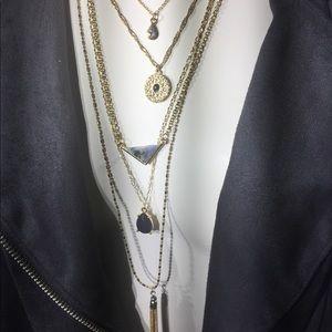5 chain dramatic necklace